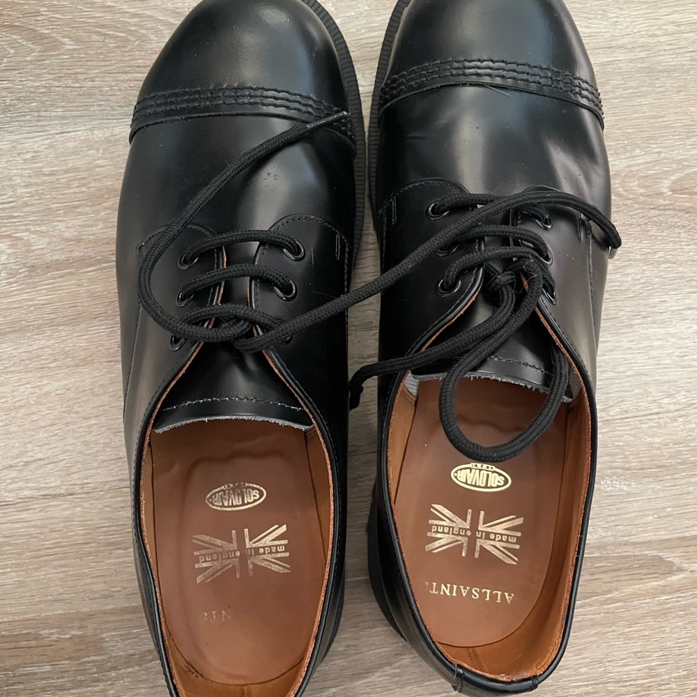 All Saints Black Leather Oxfords - Picture 7 of 8